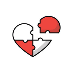 Heart Puzzle icon vector stock illustration