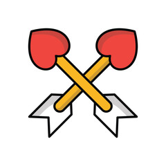 Love Arrows icon vector stock illustration