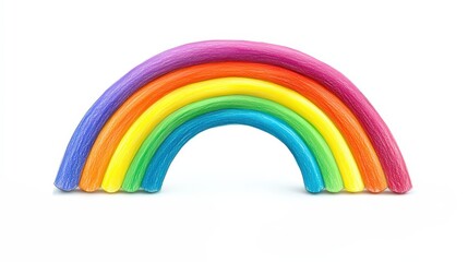 child's drawing of a rainbow of trees. Selective focus