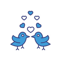 Lovebirds Pair icon vector stock illustration