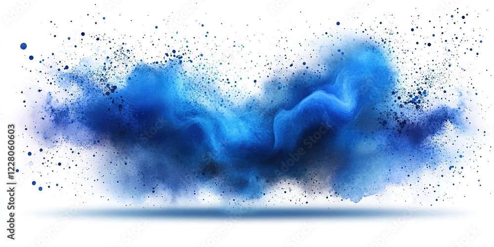 Poster colorful blue smoke swirls creating a dynamic abstract background in a creative art setting
