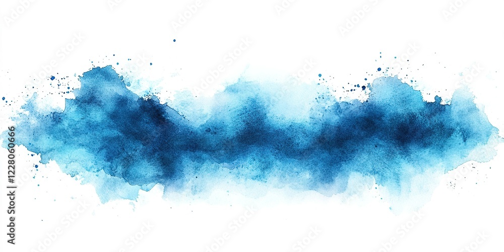 Poster dynamic blue watercolor splash creating a textured abstract background for various artistic projects