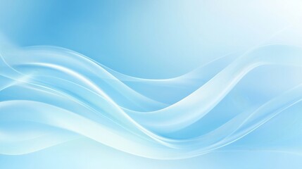 Fototapeta premium Abstract light blue waves gently flowing across a serene background, creating a calming and ethereal atmosphere.