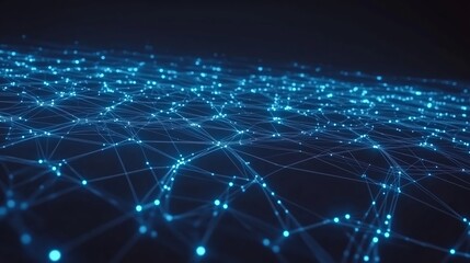Obraz premium Abstract representation of a network, showcasing interconnected nodes and pathways of data flow, illustrating concepts of connectivity and communication.