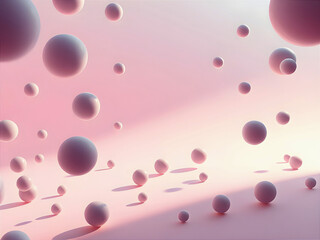 A modern and sleek 3D background featuring floating spheres and smooth abstract shapes in soft...