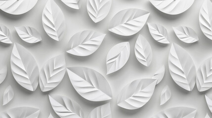seamless 3d leaves pattern background
