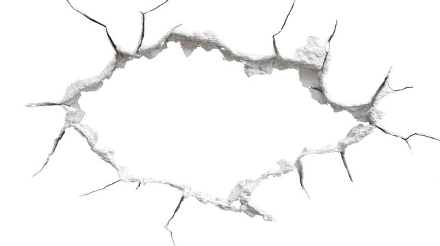 Cracked wall shows need for repair and maintenance, isolated on a transparent background. PNG