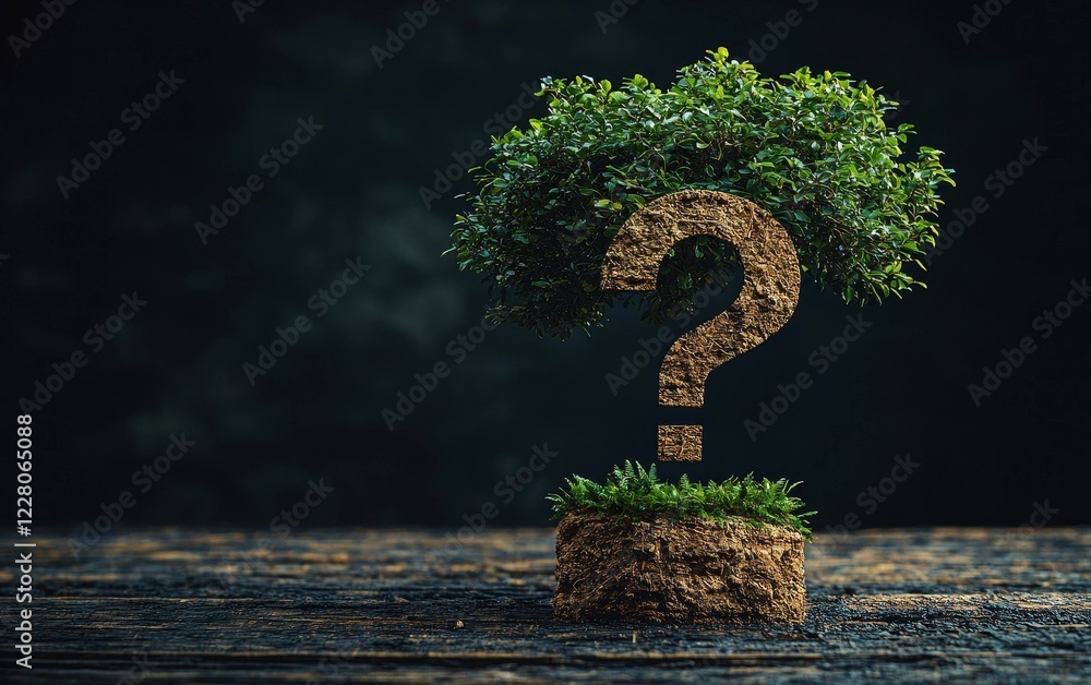 Poster tree branches forming a symbolic question mark representing growth and life s twists