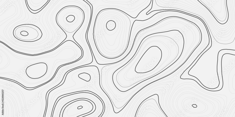 Poster abstract wavy background. detailed topographic line map showing elevation patterns. topographic cont