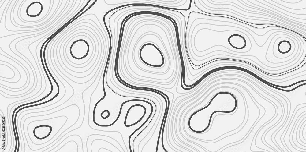 Poster abstract wavy background. detailed topographic line map showing elevation patterns. topographic cont