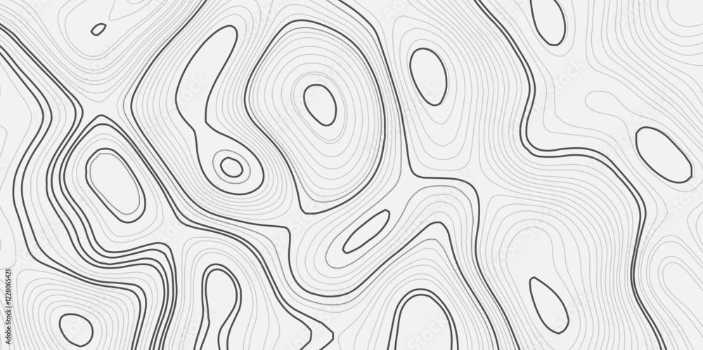 Poster abstract wavy background. detailed topographic line map showing elevation patterns. topographic cont
