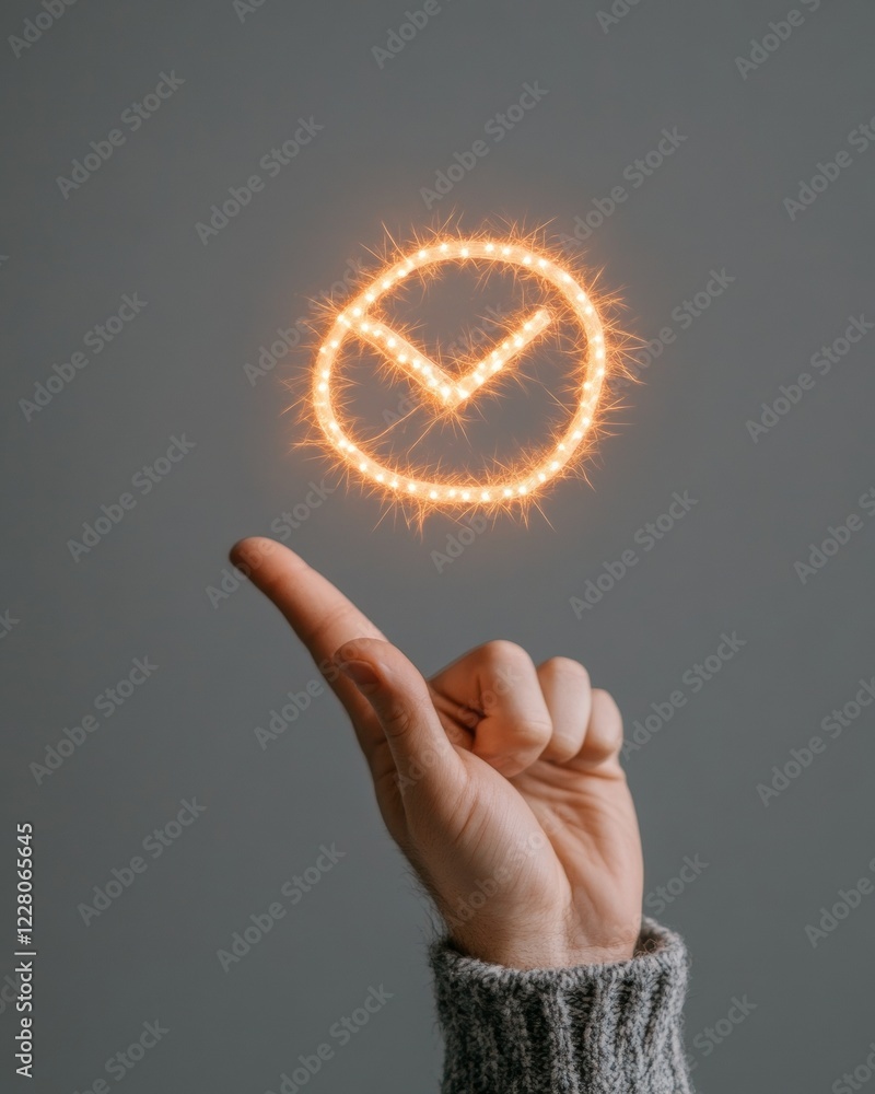 Aufkleber Sparkling Minimalist Iconography Ambient Light Display of Email Iconistry for Contemporary Digital Connectivity and Marketing - Elevated Tech Aesthetic For Business Innovation