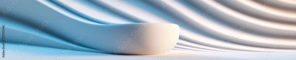 Aufkleber modern fluid aesthetic blue and white draped textures for dynamic art installations and innovative b