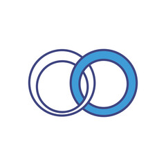 Interwoven Rings icon vector stock illustration