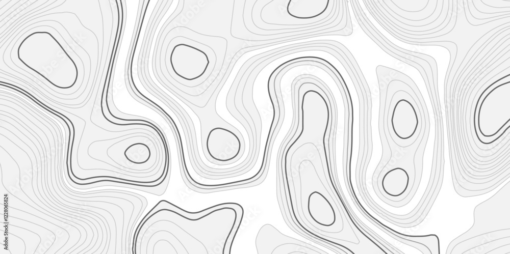 Poster abstract wavy background. detailed topographic line map showing elevation patterns. topographic cont