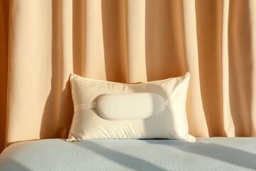 Tranquil Sleep Essentials Soft Linen Pillow with Modern Sleep Mask in Sunlit Haven - Enhancing Wellness Content and Home Decor Merchandising