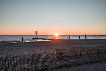 Sunrise at Bellevue Beach in winter