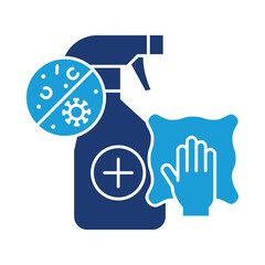 Disinfection – Spray Bottle and Gloves Representing Germ-Free and Sanitized Spaces. 