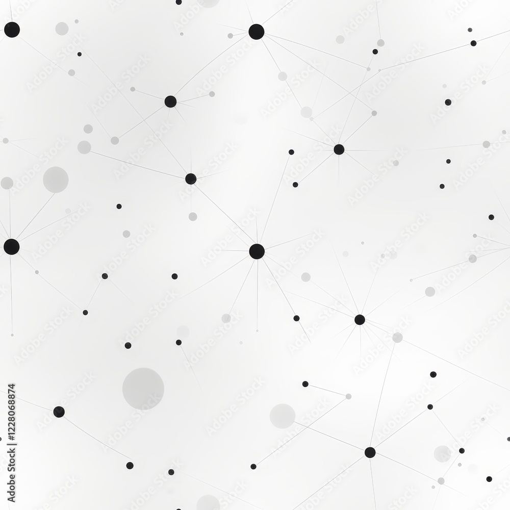 Poster minimalist coordinate system design featuring thin black lines and small circle intersections