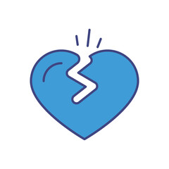 Broken Heart icon vector stock illustration