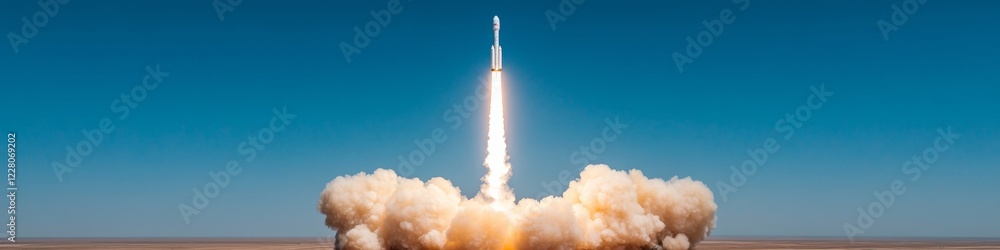 Poster futuristic rocket launch scene dynamic smoke textures and ignition graph, propelling spacecraft - sp