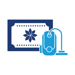 Carpet Cleaning – Carpet and Vacuum Cleaner Representing Stain-Free Rugs and Carpets. 