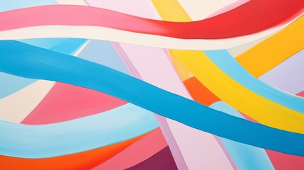 Vibrant dynamic lines  curved energetic patterns in mint, coral, and lemon for modern movement