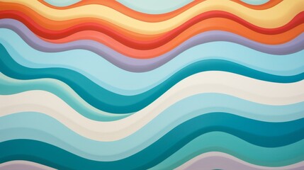 Energetic curved lines in vibrant mint, coral, and lemon colors conveying modern movement