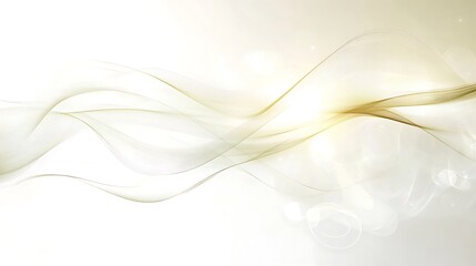 Abstract Golden Waves Flowing On White Background