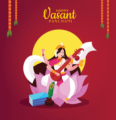 Happy Vasant Panchami Greeting Card and Post.