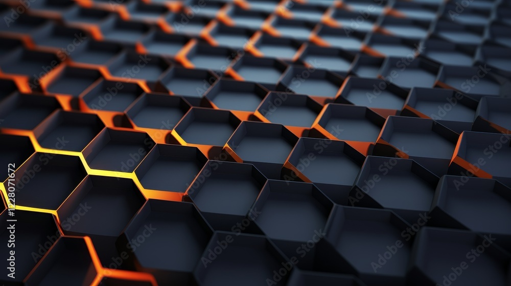 Poster graphite hexagon background design featuring evenly distributed solid honeycomb pattern