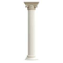 Fototapeta premium Elegant classical column showcasing iconic design elements and texture, isolated on a transparent background. PNG