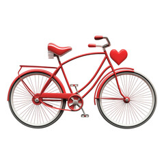Obraz premium red love bicycle isolated on white background 