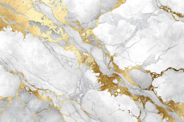 Naklejka premium Elegant White Marble with Golden Veins Texture Background Image