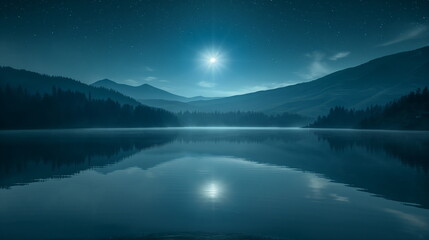 A UFO flying saucer with bright light rims hovers _002