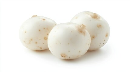 Fototapeta premium Korean white radish isolated on white background. White radish on a white background with clipping path. Image can be used for menu design, web, print. 