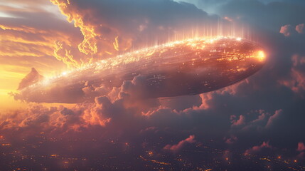 Obraz premium An incredibly massive mothership with thousands of_009