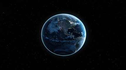 Obraz premium Illuminated Earth at night seen from space