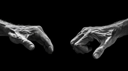 Obraz premium Sharp image of male martial artist's hands in karate stance, ready to strike. 