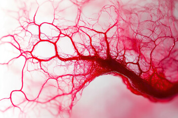 Abstract Red Organic Vein-Like Structures on Light Background