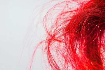 Abstract Red Fibers Creating Dynamic Organic Texture