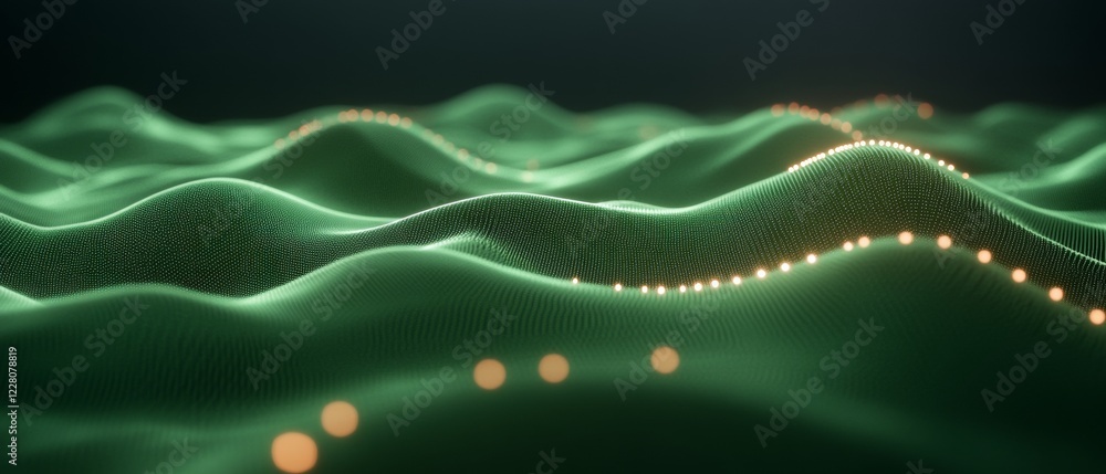 Aufkleber Cutting-Edge Digital Aesthetic Flowing Grid of LED Transistors on Modern Circuitry Surface - Pioneering IT Visuals and Code Simulation for Future-Ready Tech Innovation