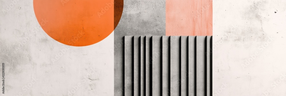 Poster Modern abstract design featuring geometric shapes and textured elements in a minimalist style. Generative AI