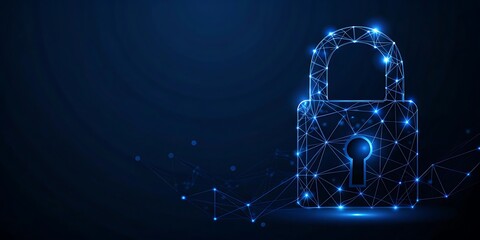 Futuristic Digital Padlock Representing Cybersecurity