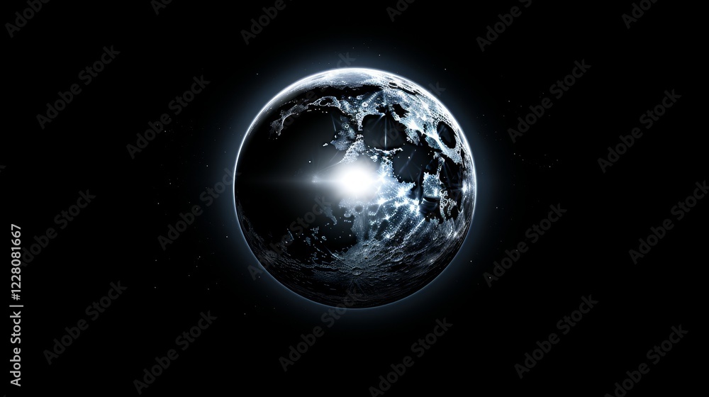 Poster planet shadow a semi circle view of earth with one side illuminated and the other in darkness