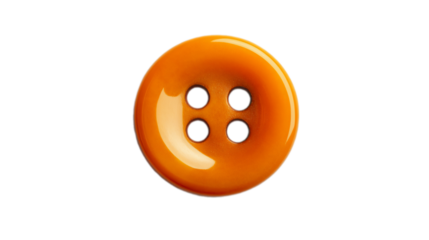 Isolated orange button on transparent background
