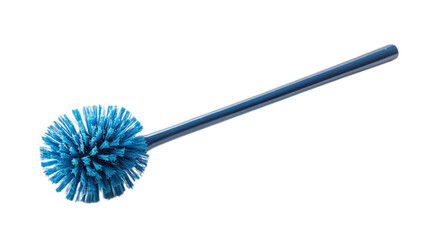 Blue toilet brush isolated on transparent background
