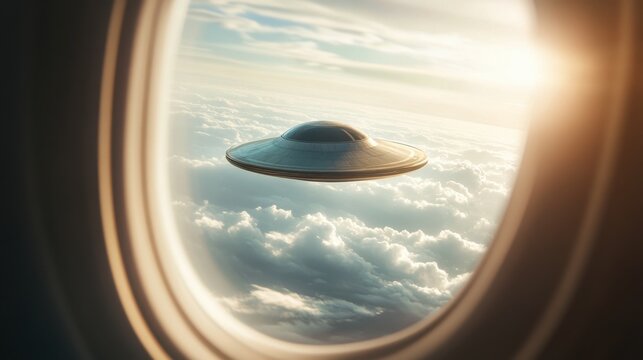 Sunset UFO sighting from airplane