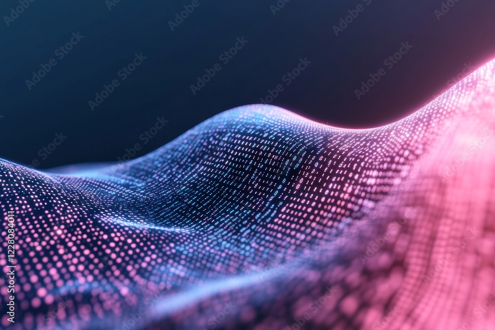 Aufkleber Dynamic Tech Aesthetic AI-Driven Holographic Data Waves on Digital Canvas - Visual Communication and Immersive Marketing for Innovative Tech Industry Branding