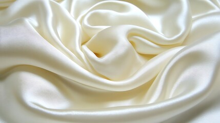 Creamy White Silk Fabric Draped Softly